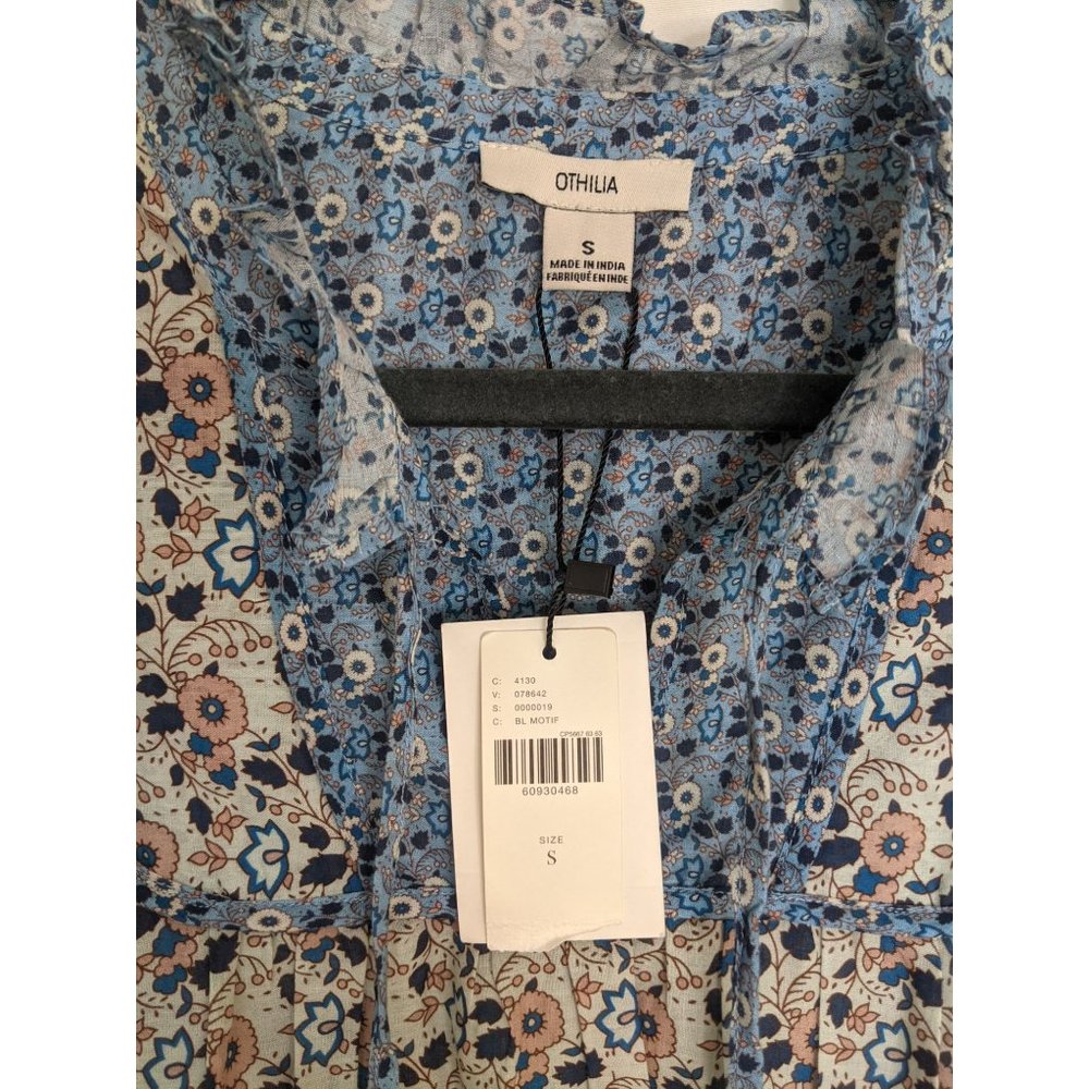 NWT Anthropologie Othilia Titania Flounced Maxi Dress S Blue - Picture 8 of 11